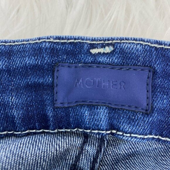 Mother Women The Looker Dark Graffiti Mid-Rise Skinny Designer Jeans W24-26/L29 - Picture 11 of 15